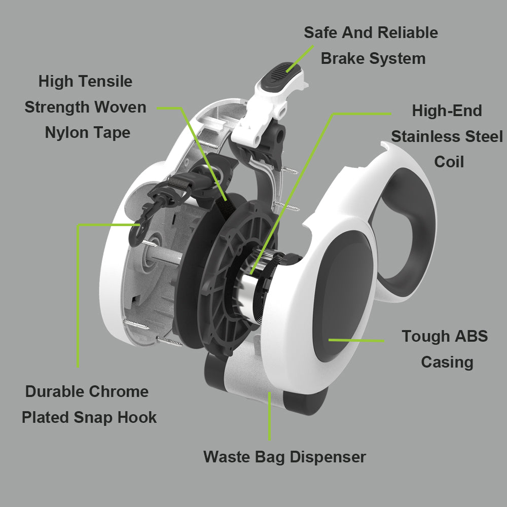LED Retractable Dog Leash with Dispenser (50KG)